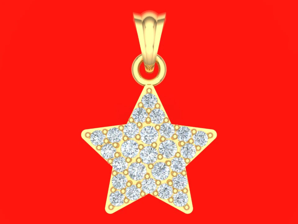 Five pointed star - Star pendant - Womens pendant - N202026 3D Print Model .c4d .max .obj .3ds .fbx .stl .blend 