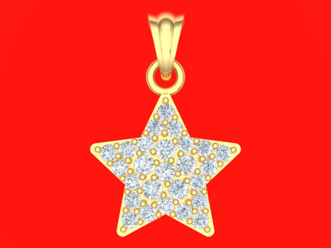 Five pointed star - Star pendant - Womens pendant - N202026 3D Baskı Modeli