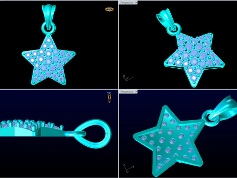 Five pointed star - Star pendant - Womens pendant - N202026 3D Print Model