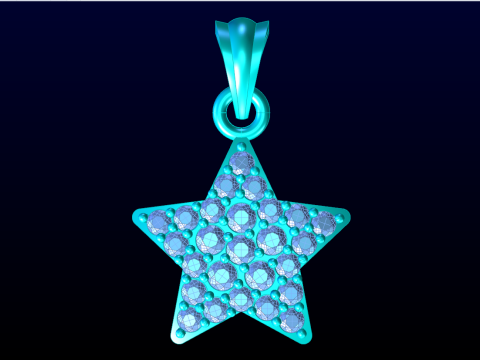 Five pointed star - Star pendant - Womens pendant - N202026 3D Druckmodell