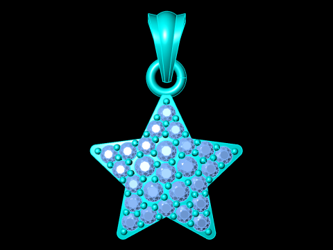 Five pointed star - Star pendant - Womens pendant - N202026 3D Druckmodell