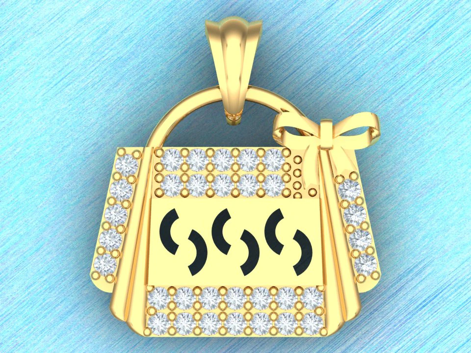 Bag pendant - Handbag pendant - Womens pendant - N202020 3D Print Model .c4d .max .obj .3ds .fbx .stl .blend 