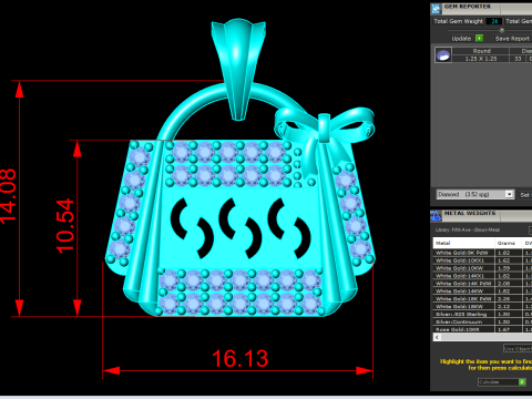 Bag pendant - Handbag pendant - Womens pendant - N202020 3Dプリントモデル