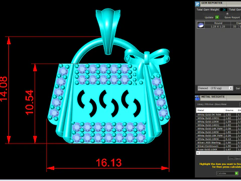 Bag pendant - Handbag pendant - Womens pendant - N202020 3D Print Model