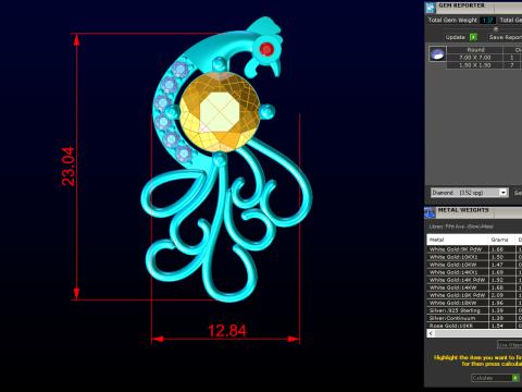 मोर पेंडेंट - महिला पेंडेंट - N917015 3D प्रिंट मॉडल