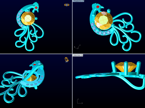 मोर पेंडेंट - महिला पेंडेंट - N917015 3D प्रिंट मॉडल