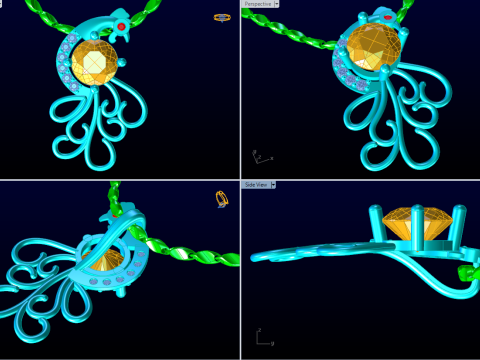 मोर पेंडेंट - महिला पेंडेंट - N917015 3D प्रिंट मॉडल