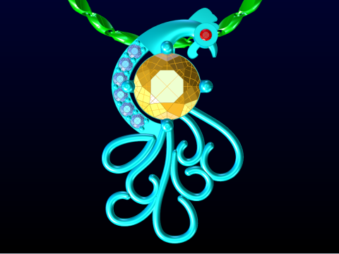 मोर पेंडेंट - महिला पेंडेंट - N917015 3D प्रिंट मॉडल