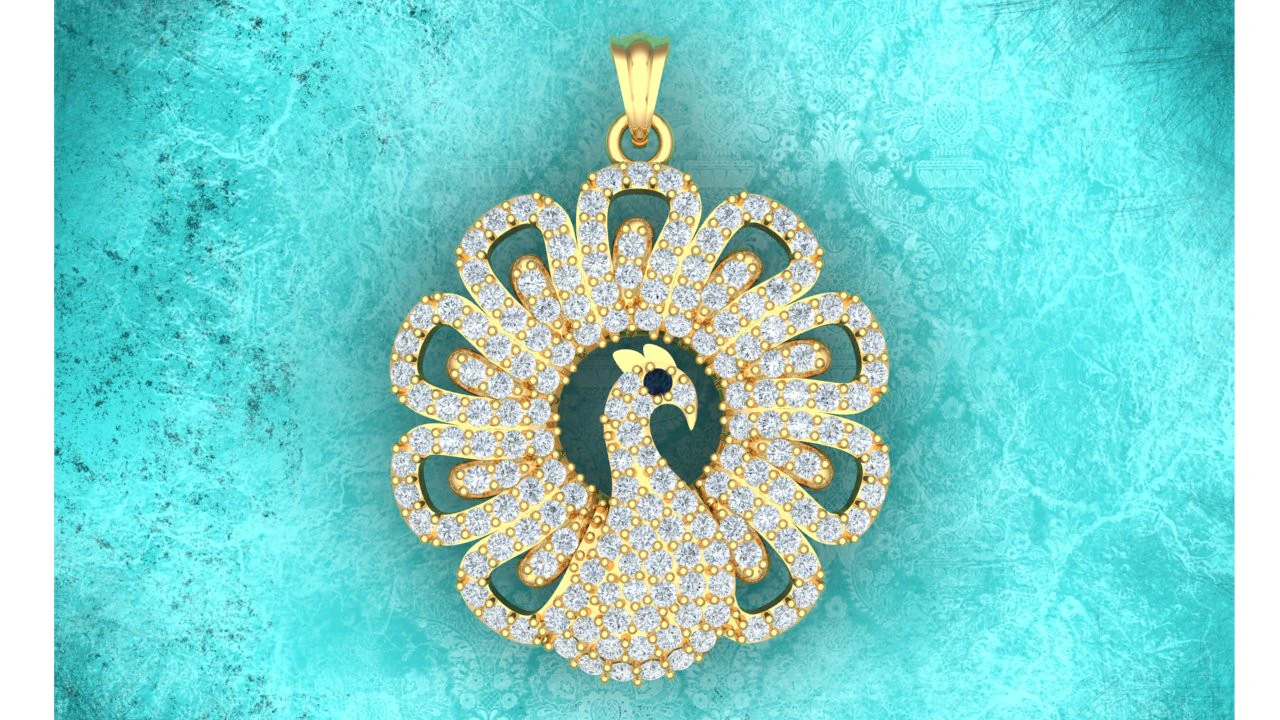Peacock pendant - Womens pendant - N917026 3D Print Model .c4d .max .obj .3ds .fbx .stl .blend 