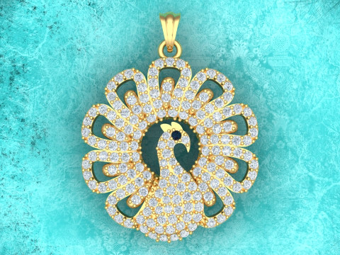 Peacock pendant - Womens pendant - N917026 3D प्रिंट मॉडल