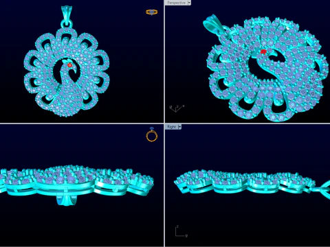 Peacock pendant - Womens pendant - N917026 3D Print Model