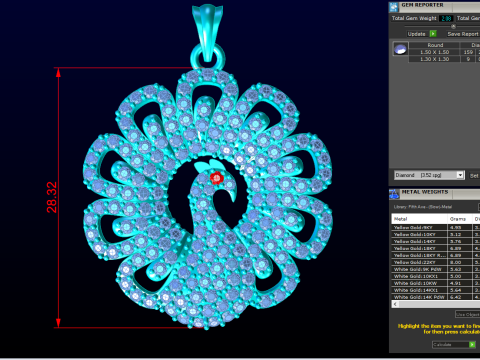 Peacock pendant - Womens pendant - N917026 3D Print Model