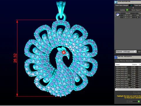 Peacock pendant - Womens pendant - N917026 3D Print Model