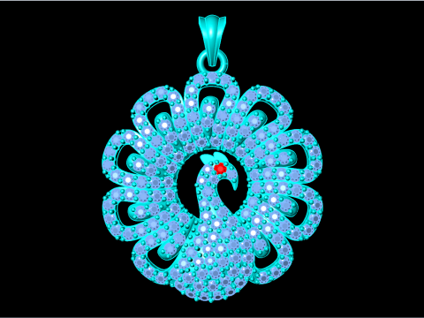 Peacock pendant - Womens pendant - N917026 3D Print Model
