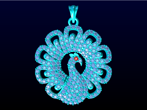 Peacock pendant - Womens pendant - N917026 3D Print Model