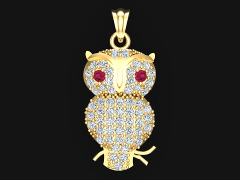 Bird owl pendant - Womens pendant - N917033 Model Cetak 3D