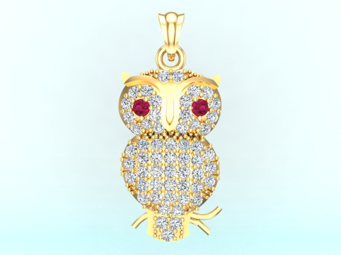 Liontin burung hantu - Liontin wanita - N917033 Model Cetak 3D