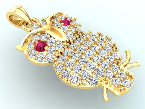 Liontin burung hantu - Liontin wanita - N917033 Model Cetak 3D