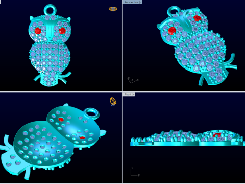 Liontin burung hantu - Liontin wanita - N917033 Model Cetak 3D