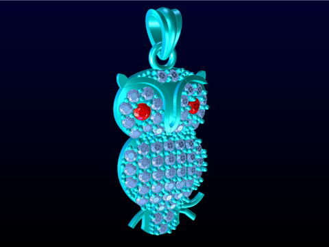 Liontin burung hantu - Liontin wanita - N917033 Model Cetak 3D