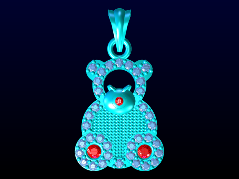 Bear pendant - Diamond pendant - Womens pendant - N202021 3D प्रिंट मॉडल