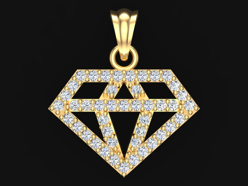 Diamond shaped pendant - Diamond pendant - N202024 Model Cetak 3D .c4d .max .obj .3ds .fbx .stl .blend 