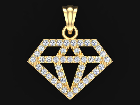 Diamond shaped pendant - Diamond pendant - N202024 Model Cetak 3D