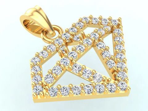 Diamond shaped pendant - Diamond pendant - N202024 3D Print Model