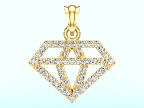 Diamond shaped pendant - Diamond pendant - N202024 3D Print Model