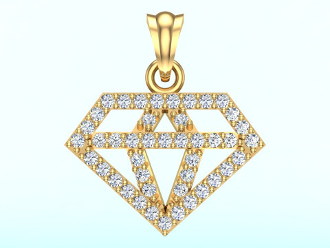 Diamond shaped pendant - Diamond pendant - N202024 Model Cetak 3D
