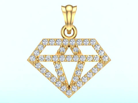 Diamond shaped pendant - Diamond pendant - N202024 3D Print Model