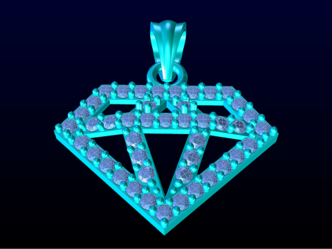 Diamond shaped pendant - Diamond pendant - N202024 Model Cetak 3D