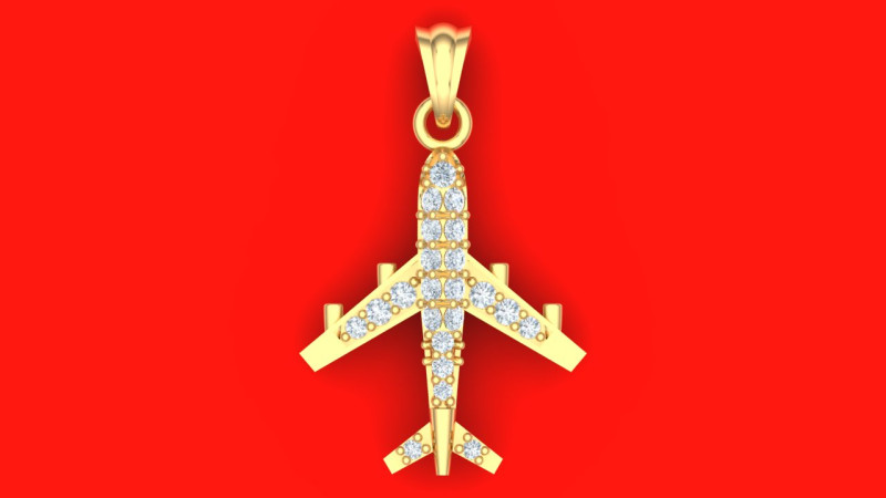 Airplane pendant - Womens pendant - N917201 3D Baskı Modeli .c4d .max .obj .3ds .fbx .stl .blend