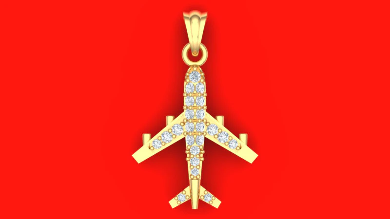 Airplane pendant - Womens pendant - N917201 3D Print Model .c4d .max .obj .3ds .fbx .stl .blend 