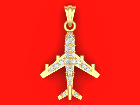 Airplane pendant - Womens pendant - N917201 Model Cetak 3D