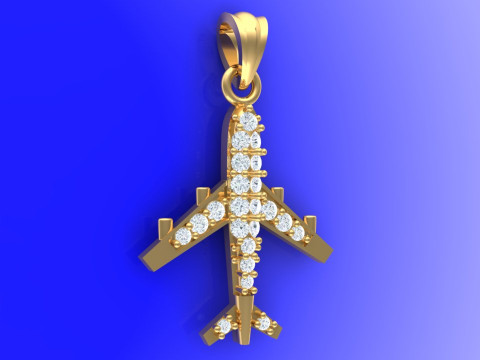 Airplane pendant - Womens pendant - N917201 3D Baskı Modeli