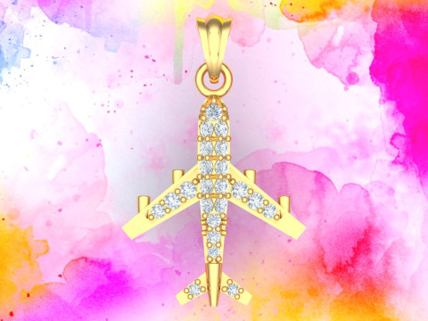 Airplane pendant - Womens pendant - N917201 3D Baskı Modeli