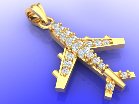 Airplane pendant - Womens pendant - N917201 3D Baskı Modeli