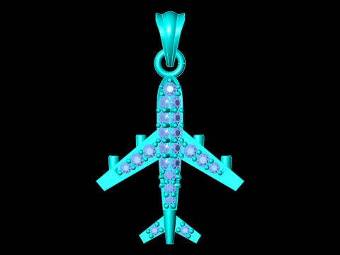 Airplane pendant - Womens pendant - N917201 3D Baskı Modeli