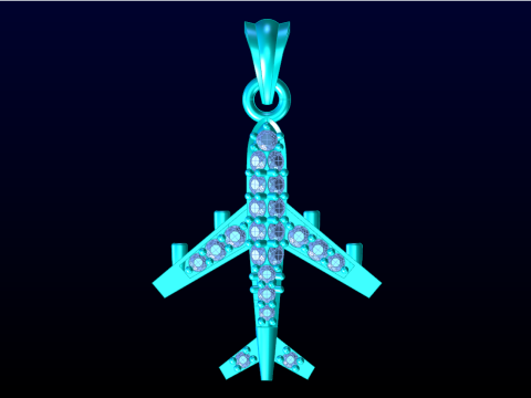 Airplane pendant - Womens pendant - N917201 3D Baskı Modeli