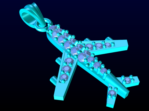 Airplane pendant - Womens pendant - N917201 3D Baskı Modeli