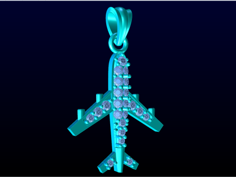 Airplane pendant - Womens pendant - N917201 3D Baskı Modeli
