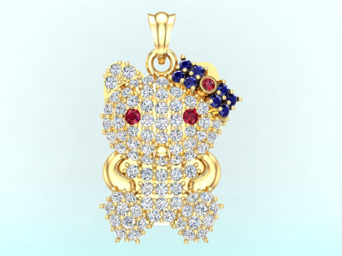 Kitty pendant - Hello kitty - Womens pendant - N917211 3D Print Model