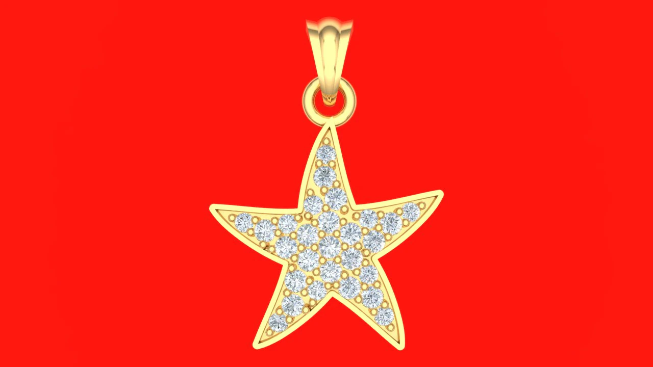 Five pointed star - Star pendant - Womens pendant N917238 3D Print Model .c4d .max .obj .3ds .fbx .stl .blend 