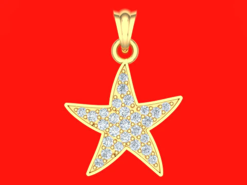 Beş köşeli yıldız - Yıldız kolye ucu - Bayan kolye ucu N917238 3D Baskı Modeli