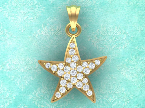 Five pointed star - Star pendant - Womens pendant N917238 3D Print Model