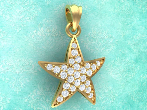 Five pointed star - Star pendant - Womens pendant N917238 3D Print Model