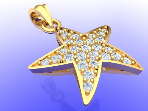 Five pointed star - Star pendant - Womens pendant N917238 3D Принт Модель