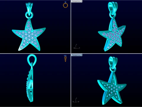 Five pointed star - Star pendant - Womens pendant N917238 3D Print Model