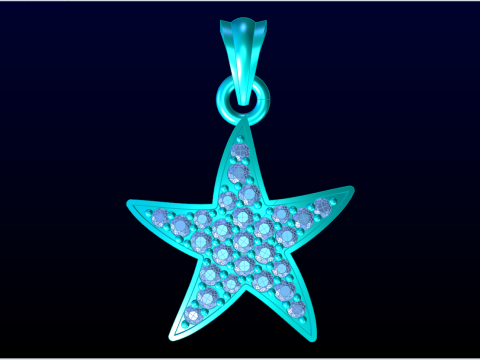 Five pointed star - Star pendant - Womens pendant N917238 3D Принт Модель